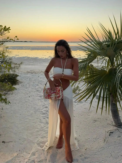Talia – Bandage Bikini & Slit Skirt Set