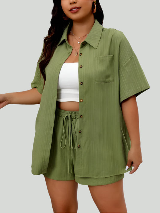 Liora – Pocket Shirt & Shorts Set