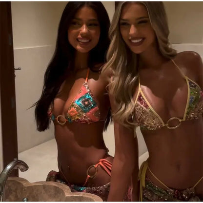 Sasha – Sequin Bikini & Skirt Set