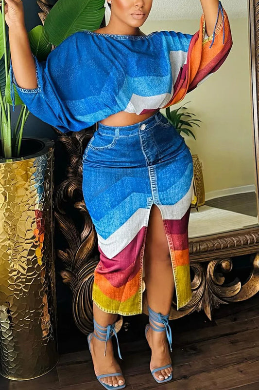 Kiki – Denim Skirt Set